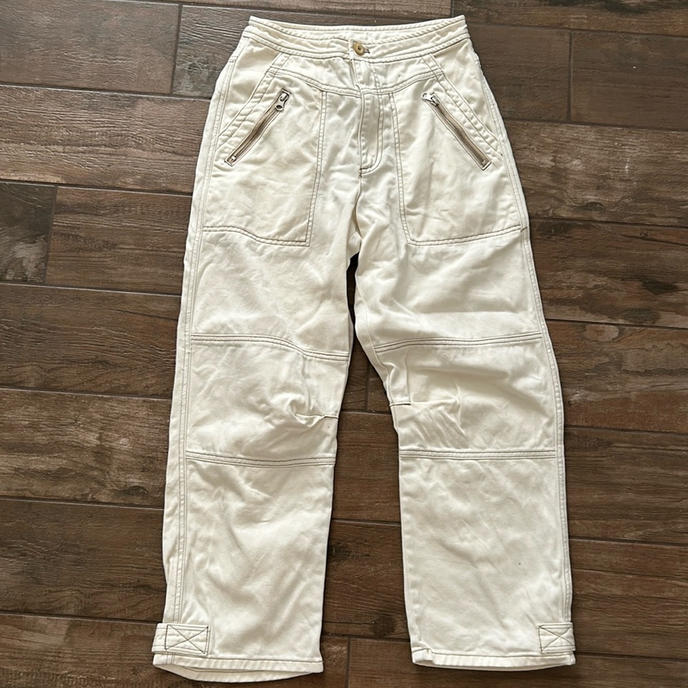 Free people cream/white pants